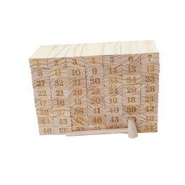  56PCS Giant Outdoor Tumbling Tower Game Set Customized Wooden Blocks Stacking With Numbers On Yard Game for Kids Adults