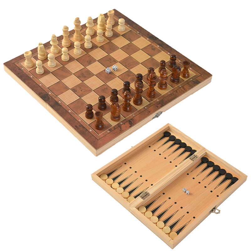 Customizable Magnetic Wooden Chess Game Set Folding Board Chessmen Storage Slots Chess Set Classic Board Game