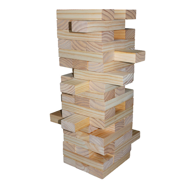 Giant Wooden Tumbling Timbers W Storage Bag Hardwood Block Stacking Game For Yard