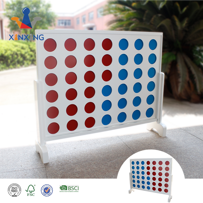 Giant Wooden 4 in A Row Game - Choose Between Classic White Or Dark Stain - Jumbo 4 Connect Family Fun with Coins, Case And Rules