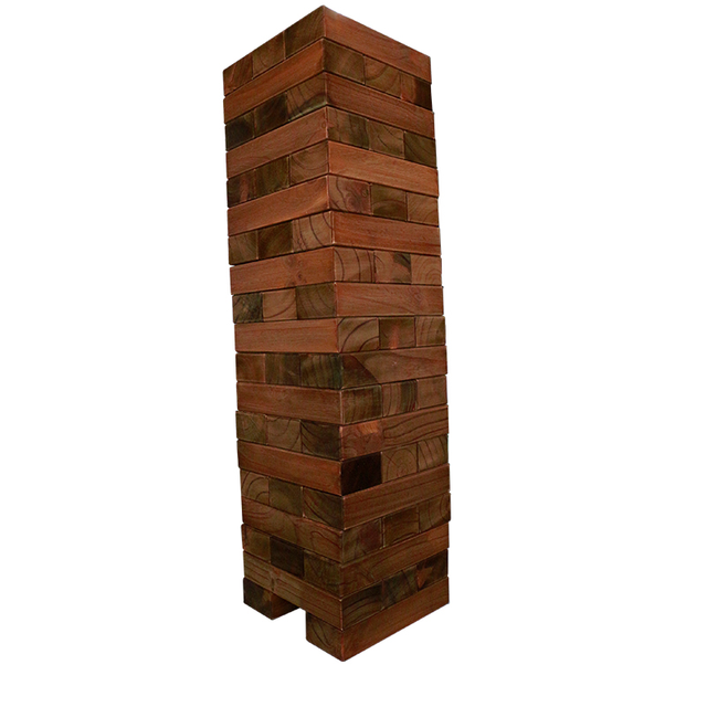 Giant Wooden Tumbling Tower (Stacks to 5+ Feet) Stained Solid Pinewood Blocks Stacking Game