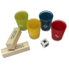 Unisex Tumbling Tower Block Party Game Set 52 Wood Blocks with Fun Tasks & Glass Cups Customizable Entertainment for All Ages