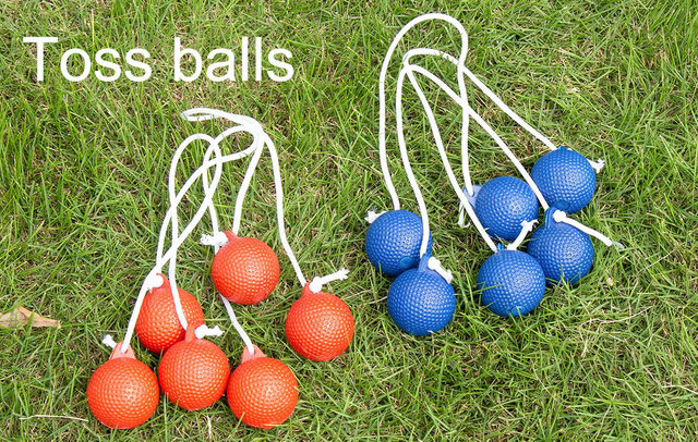 Ladder Toss Ball Game Ladder Golf Game with 6 Ball Bolas and Carrying Bag, Fun Game for Outdoor Lawn Backyard Party