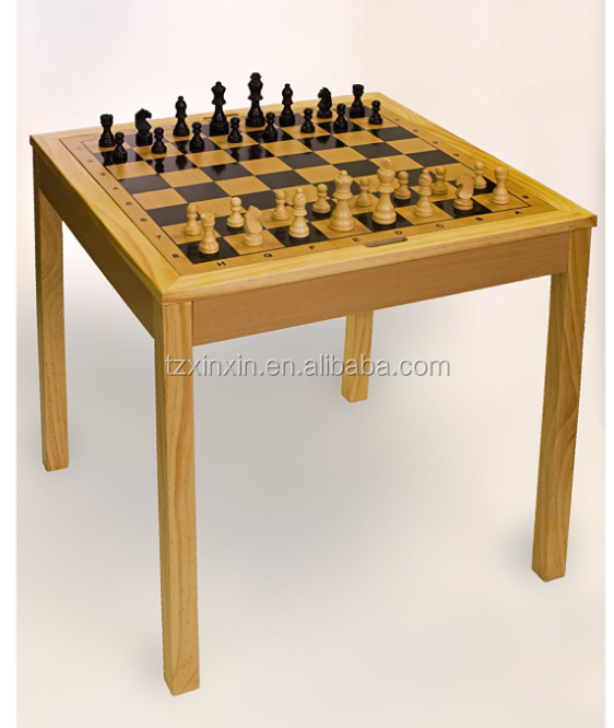 wooden inlaid 3 in 1 chess table ,family game set