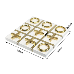 Custom Metal Tic Tac Toe Set Gold 13" x 13".