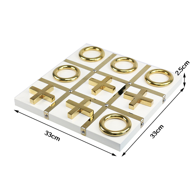 Custom Metal Tic Tac Toe Set Gold 13" x 13".