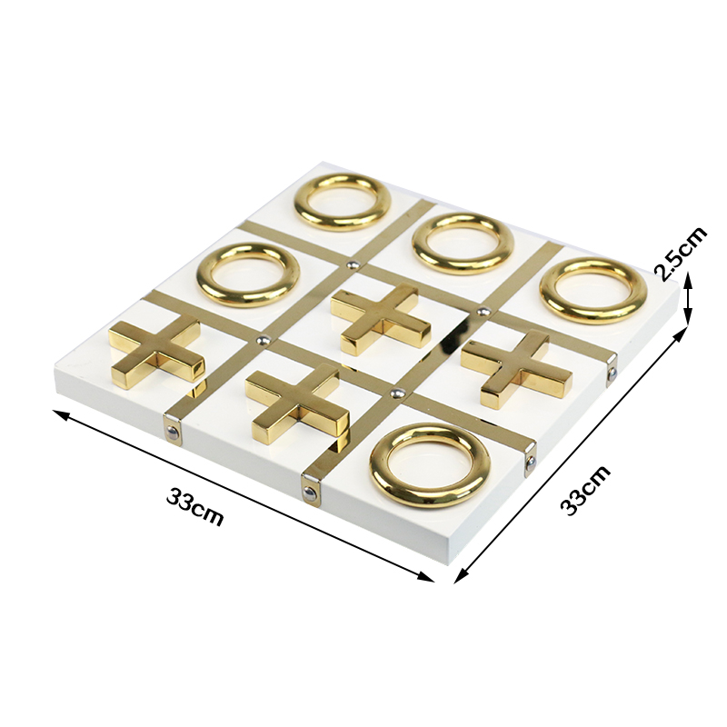 Custom Metal Tic Tac Toe Set Gold 13" x 13".