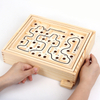 Labyrinth Wooden Maze Game with Two Steel Marbles Puzzle Game for Adults Boys and Girls。