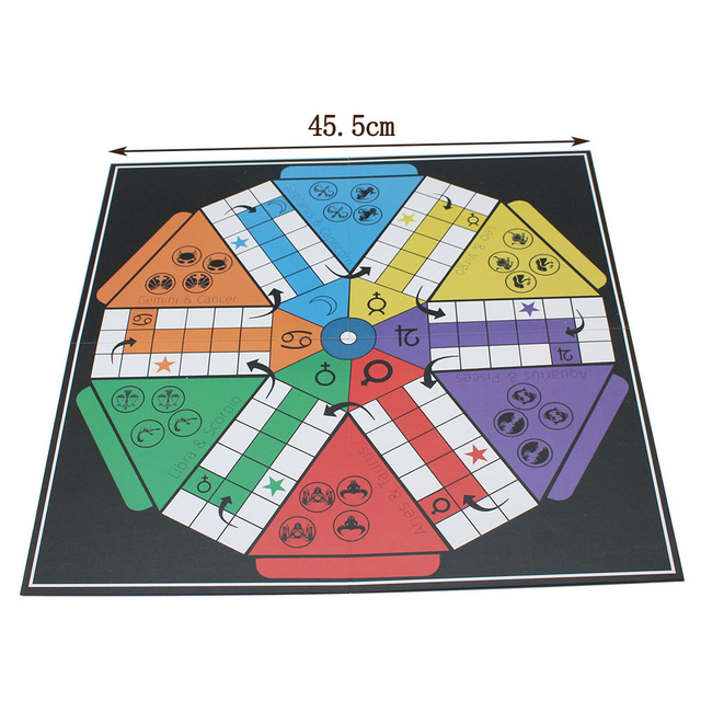  6 player Ludo Snakes and Ladders 2 in 1 Board Game Complete Set with Pegs 2 Dies for Family Game Night and Classroom for All Age