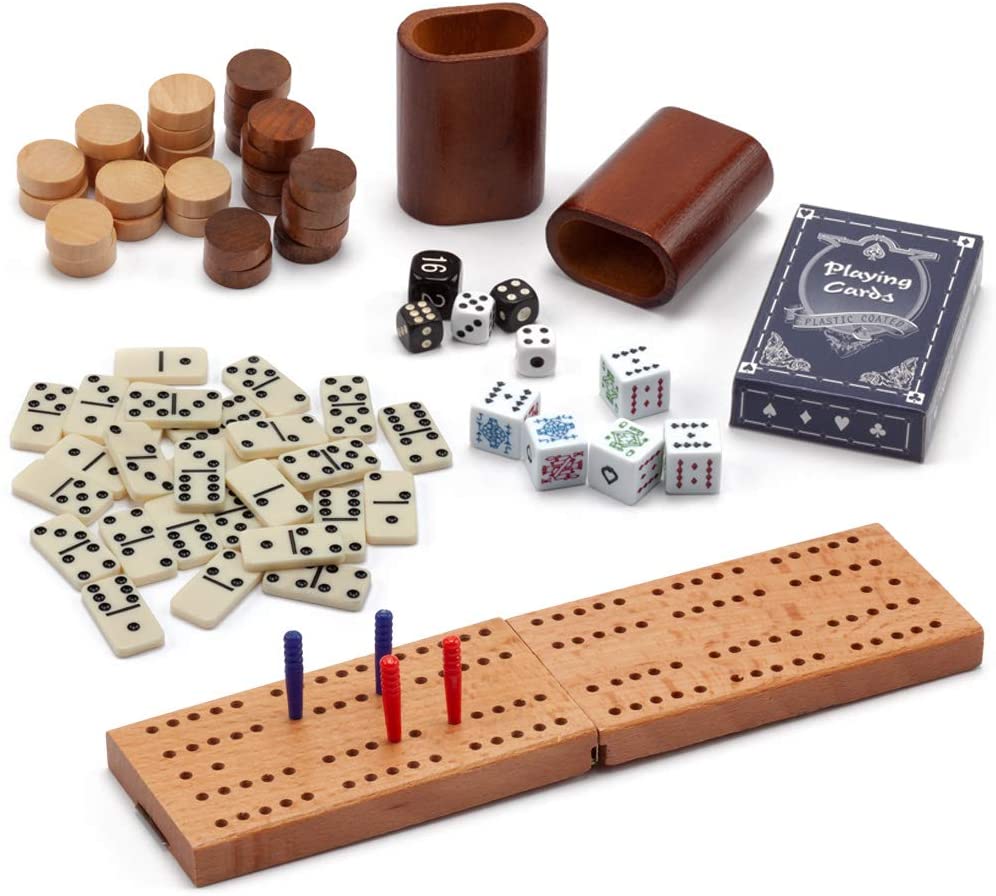 Deluxe 7-in-1 Multifunction Board Games Set - Chess - Backgammon Etc