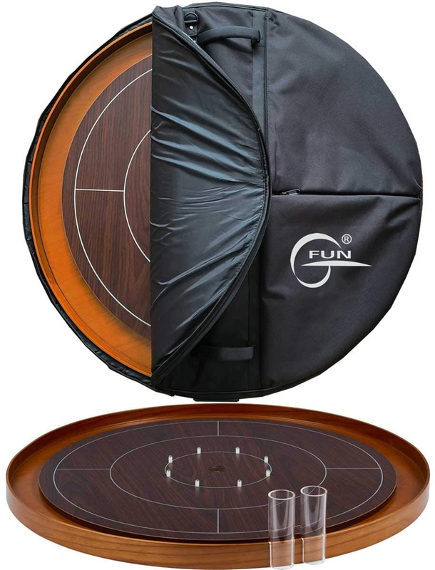 Wooden Circle Crokinole Tournament Size Boards Or Discs with Carry Case Standard Size