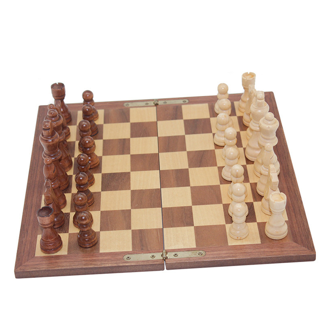 With Digital Clock Timer 15.5" Wooden Felted Chess Game Set Wooden Chess Board Interior Storage Chess Pieces Foldable Chessboard、