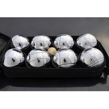 Bocce Ball Set 73mm Petanque Boules French Balls with 8 Silver Balls And Carry Bag for Outdoor Garden Beach Games