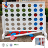 Wooden 4 in A Row Game, Choose Between Classic White Or Dark Stain, 2 Foot Width - Huge 4 Connect Family Fun with Coins, Case And Rules