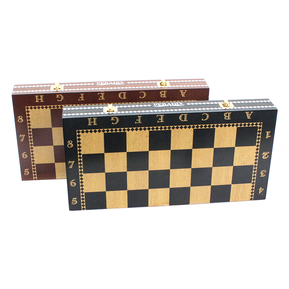 16" Wooden magnetic felted chess game set wooden chess board game interior storage chess pieces