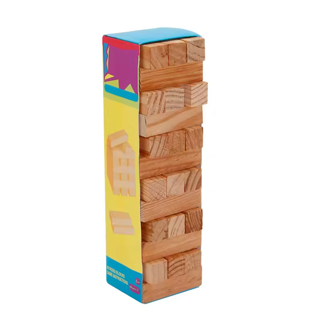 Tumbling Tower Kids Game Ages 6 and Up with Wood frame ,Wooden Blocks Stacking
