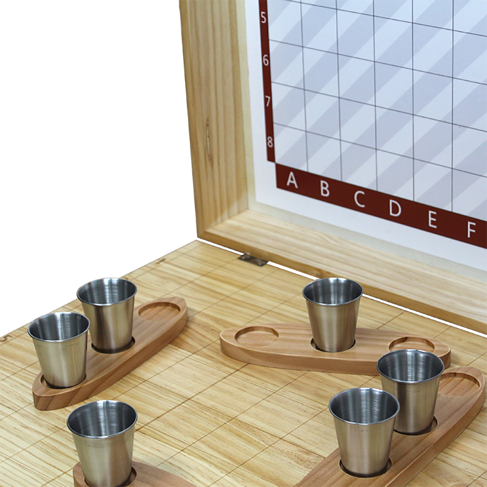 Battle shouts Table Drinking game large Battleship game set in one wooden box for party