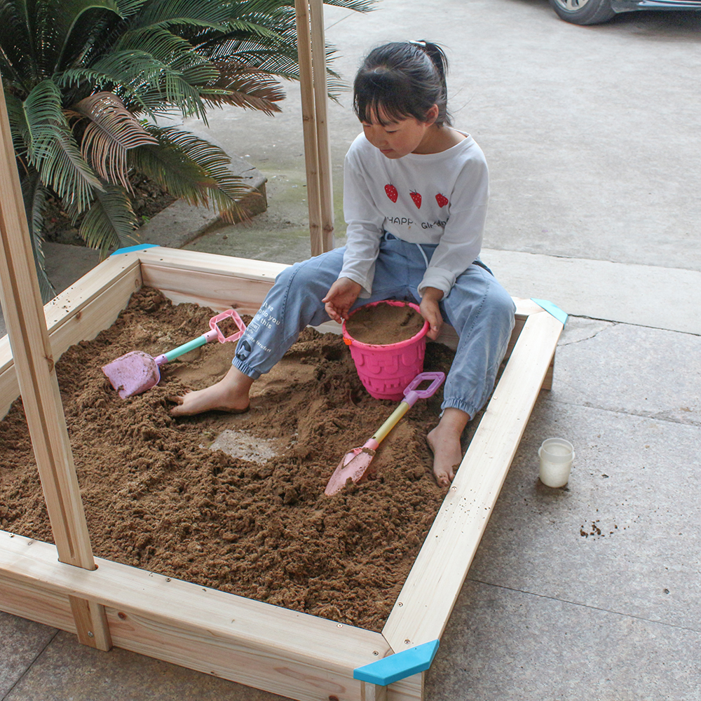 Children Natural Color Sandbox Kids role sand box wholesale sand pit Manufacturer of wood products for 25 years