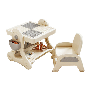  6 in 1 Kids Activity Table STEM Play Table with Water Building Block Craft Sensory Table with Storage 1 Chair