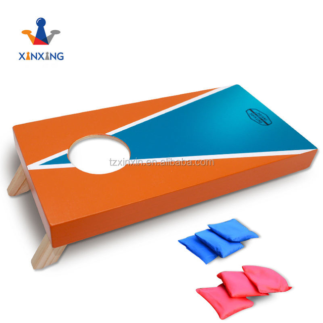 Wooden corn hole bean bag toss game made of MDF or Splint wood outdoor game play in yard games
