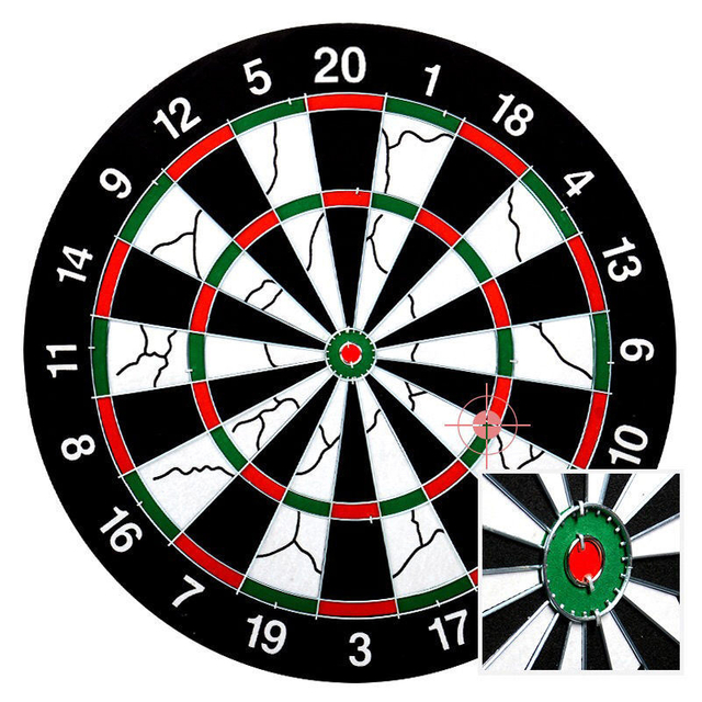  Dart Board Game Set 12" 15" 17" Inch Double Sided Usable Dartboard with 6 Steel Tip Darts Excellent Indoor & Outdoor Party Game.