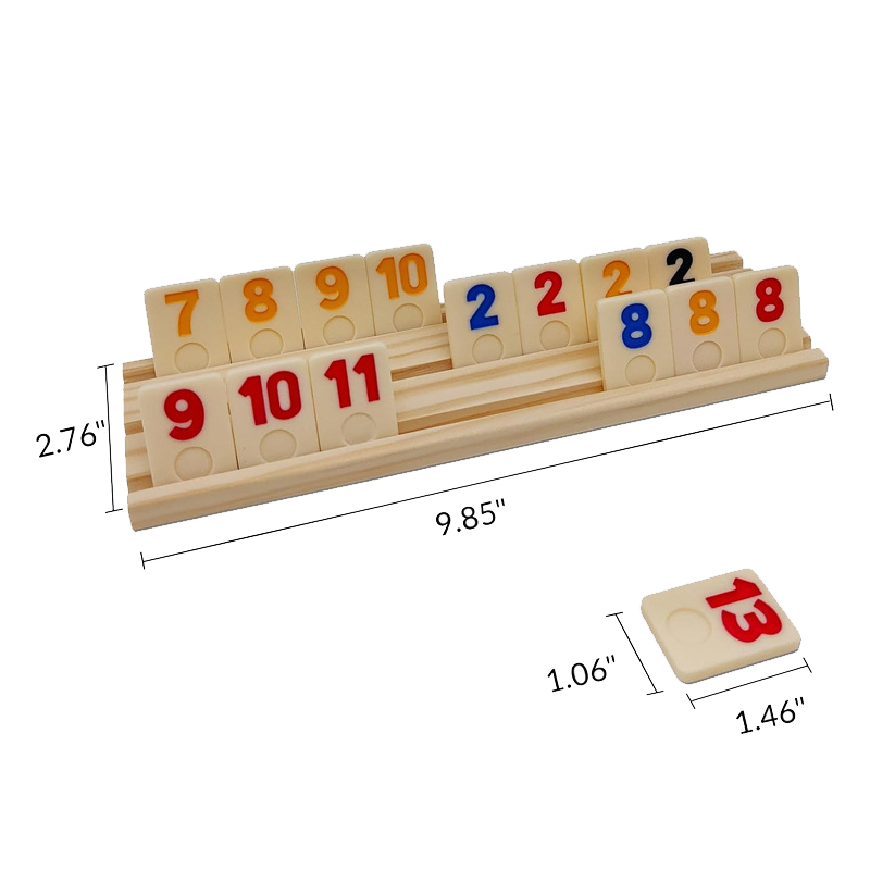 Custom Diy Wooden Rummy Tiles Set Wooden Racks Party Board Game