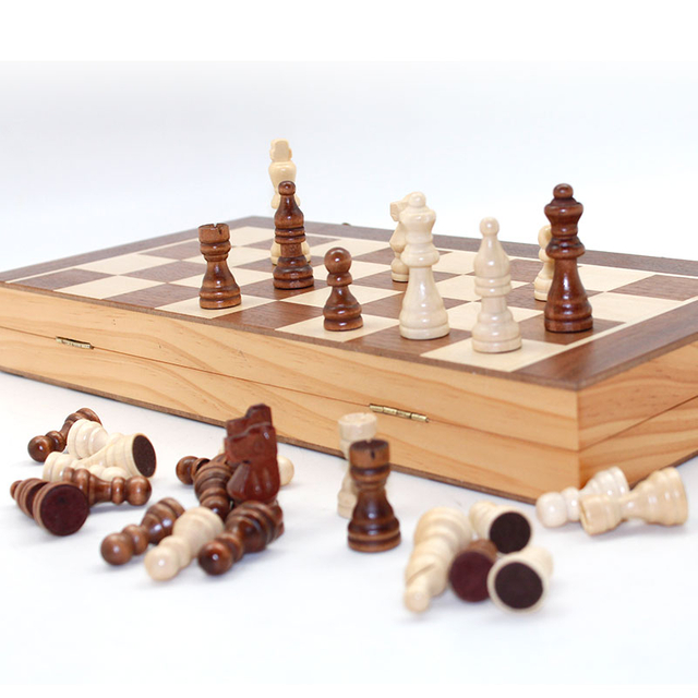 3 in 1 Chess Set Wooden International Chess Game Backgammon Checkers Chessboard Funny Board Game Puzzle Toys Gift with Portable