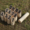 Wood Molkky Bevel Kubb Game with Carring Wood Case Kubb Viking Bowling Outdoor Skittles Games