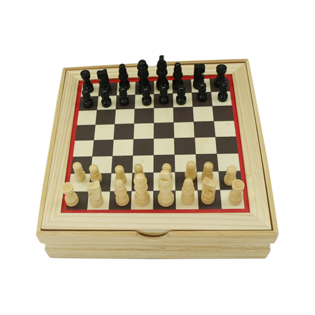 4 in 1 chess box with mikado ludo game domino poker