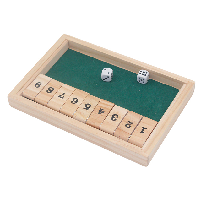 Shut The Box 2 Players Wooden Game Set