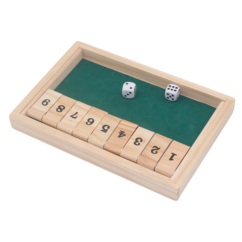 Shut The Box 2 Players Wooden Game Set