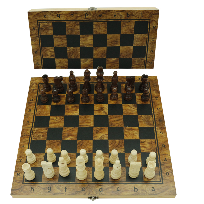 BSCI factory customized logo package Wooden chess board game set of classic game for kids and adults
