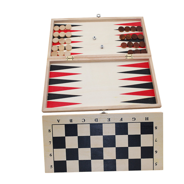 High Quality Wooden Folded International Chess Game Set Including Backgammon, wooden chess, wooden checkers