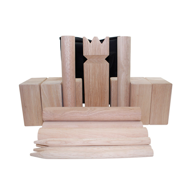 Outdoors Hardwood Kubb Yard Game Set - Viking Chess Adult Yard Games