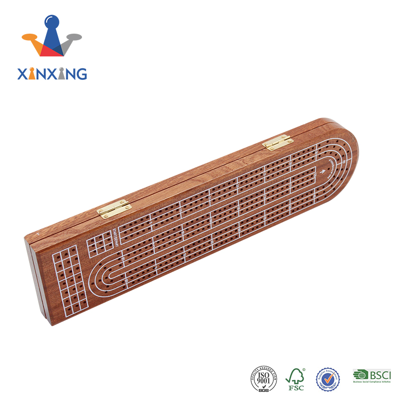  Folding Wooden Cribbage Score Board Game 3 Track Layout Classic Cribbage with Poker And Metal Pegs ,wooden indoor game 