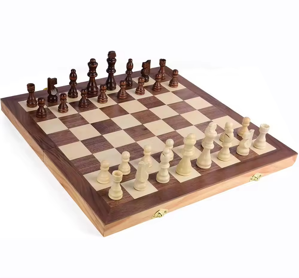 Good Quality Wooden Chess Game With Rope Wooden 2023 Agreat Multiplayer Magnet Chess Board Gam.