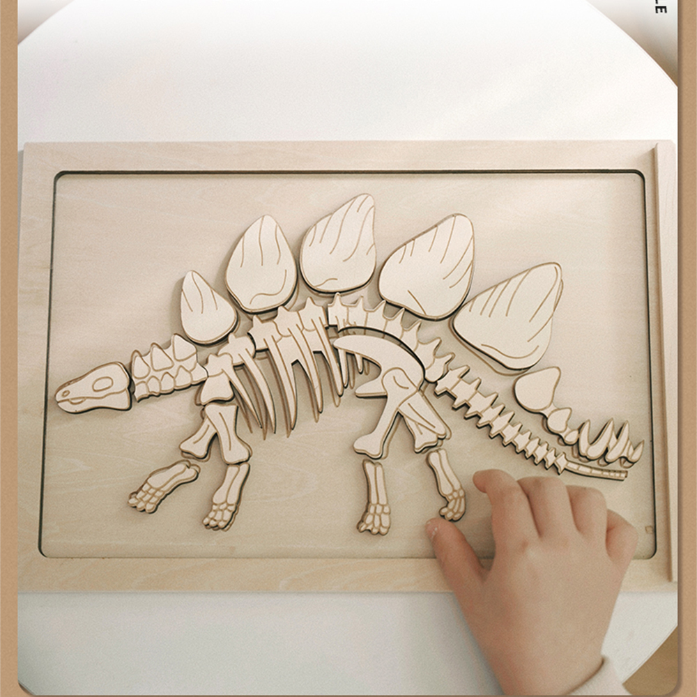 3D wooden puzzle package 6 pieces dinosaur brain teaser puzzle