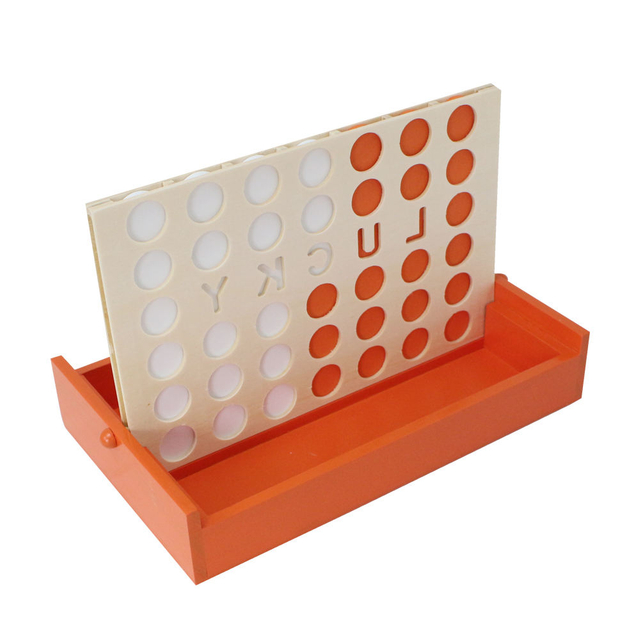 Customized Wooden 4 In a Row Game Set Connect 4 Game Board Classic Strategy Game for Adults Children Travel