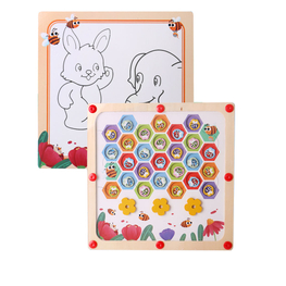 Magnetic Alphabet Maze Board with Whiteboard for Painting and Writing Wooden Matching Letter Game Montessori Toys for Preschool.