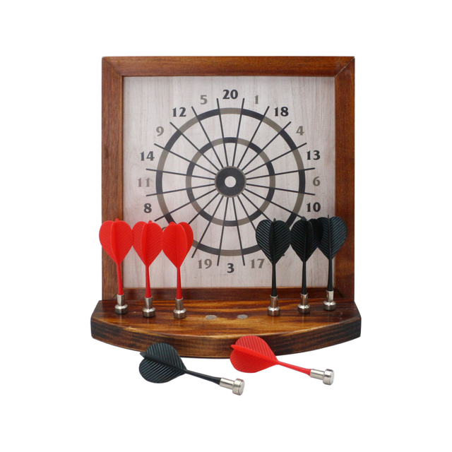  Wood Magnetic Tabletop Games Dart Tray Set.