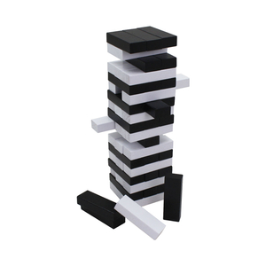  Black and white Wooden Stacking Tumble Tower Blocks Games Boys Girls 54 Pieces for Kids Family Party..