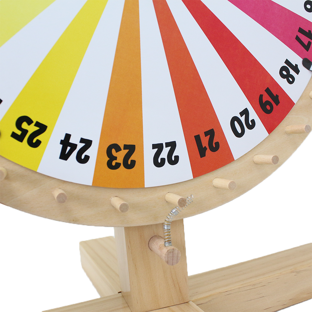 14" Picker Wheel Editable Color Prize Wheel Wall Tabletop 30 Slots for Fortune Spinning Game Carnival Tradeshow Accept Customize