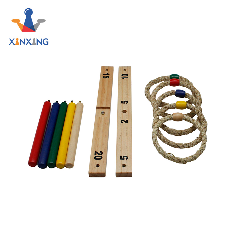 Wooden Ring Toss Game Set Throwing Game Indoor Outdoor Games for Kids & Adults,Includes Wood Base,Fun Family Or Friends Game