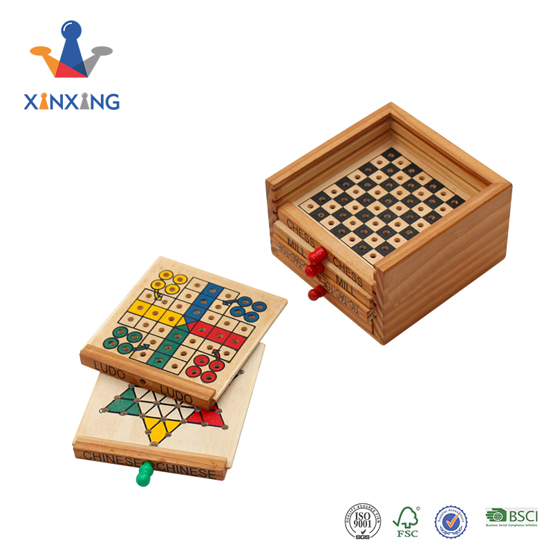 Five In One Internstional Game of Chess Include Chess, Chinese Checkers, Tic Tac Toe, Ludo, Mill