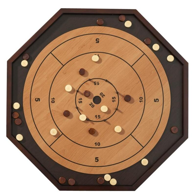 Canadian Heritage Family Tabletop Game Tournament Crokinole & Checkers - 30-Inch Official Size - Classic Dexterity Board Game for Two Players