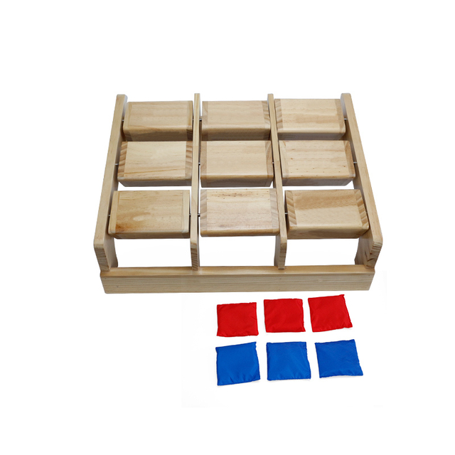 Tic-Tac-Toe Wood Game Set Classic Wooden Board Game for Kids Mini Travel Set