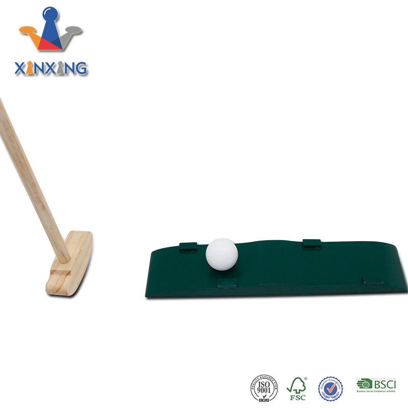 Children Kids Wooden Game Mini Golf Course Toy Set W/ Clubs, Balls, Holes, Obstacles, And Carry Bag