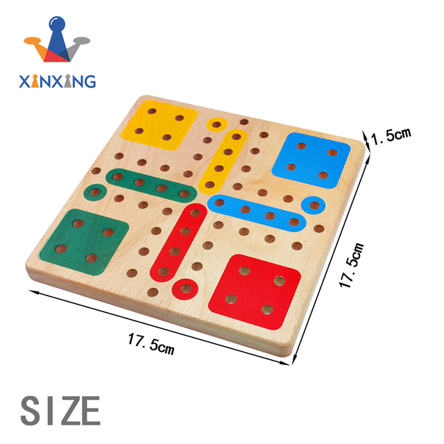 Wooden Ludo Board Game - Snakes and Ladders, 2 in 1 Reversible, 1-4 Players Family Dice Games Set for Kids, Adults, Classics Tabletop Version