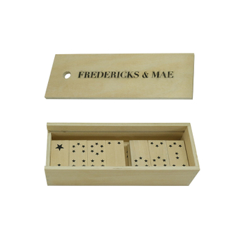 Pureplay Classic Dominoes Double 6 Jumbo Game Set, 28 Pieces Double 6 Domino Set in Durable Wooden Box