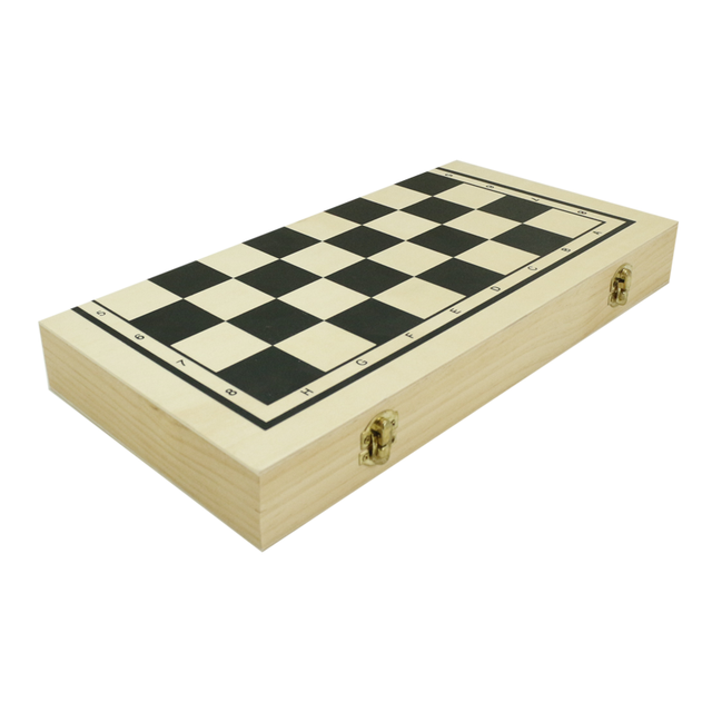 Cheapest wooden chess set with folding chess board wholesale Chinese traditional indoor chess games for adult